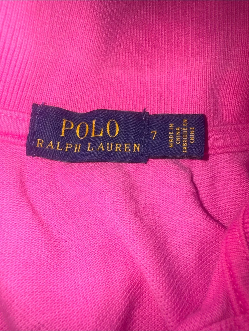 Ralph Lauren Kids Hot Pink Polo with Navy Pony